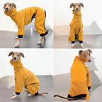 D Doggy Star Italian Greyhound Clothes Stretchy Fleeced Lining Simple Onesie Whippet for Dog Coat (S,Simple Mustard)