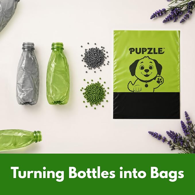 Pupzle 2-Ply Thick Dog Poop Bags For Dogs, Multi-layered Hand Protection | Thick Dog Poop Bags and Odor Blocking Heavy Duty Large Doggy Bags, Includes Pouch, Lavender Scented 250 Bags For Pet Waste