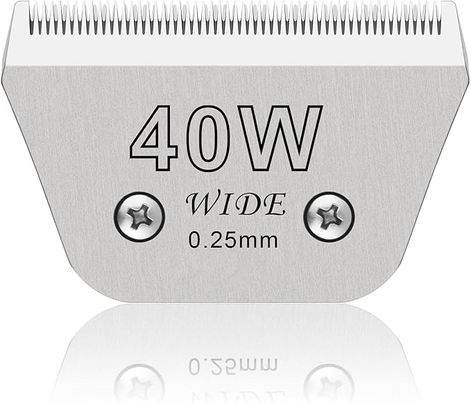 40W Wide Pet Dog Grooming Detachable Blades, 1/100" (0.25mm) | Compatible with Andis, Oster A5, Wahl KM10 Clippers, For larger animals