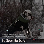 IECOii Extra Warm Dog Coat Reflective Adjustable Jacket Winter with Buckle Fleece Turtleneck for Cold Weather Soft Small Medium Dogs, Army Green, XXX-Large
