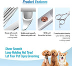 Dog Grooming Scissors: 5 in 1 Pet Shears Set Made Of Japanese 440c Advanced Stainless Steel Professional Grooming Scissors for Dogs Cats and Other Pets
