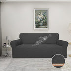 Easy-Going 100% Waterproof Couch Cover, 3 Cushion Couch Slipcover for Sofa | Leakproof Sofa Cover, Stretch Jacquard Furniture Protector Against Stain Spill from Kids, Pets, Dog (Sofa, Dark Gray)