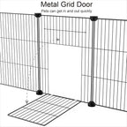 Pet Playpen, Small Animal Cage DIY Wire Fence with Door 15 Panels, Black | Portable Yard Fence for Indoor or Outdoor, for Small Animal, Puppies, Kitties, Bunny, Guinea Pigs, Turtle