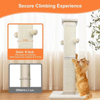 SOCATER Cat Scratching Post 33 Inch Nature Sisal Cat Scratch Post for Indoor Cats, Large Cat Scratcher Protect Your Furniture, for All Breeds