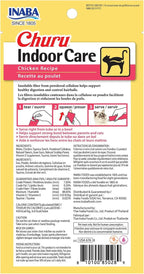 INABA Churu Indoor Care for Hairball Control, Functional Lickable Cat Treat with Taurine & Green Tea Extract, 0.5oz Each, 24 Tubes Total, Chicken Recipe