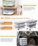 20-23 Lbs Dog Food Storage Container,Collapsible Dog Food Container | Pet Food Storage Containers with Attachable Casters and Scoop,Small Container,Keep Dry Food Fresh,Easy to Move with Wheels