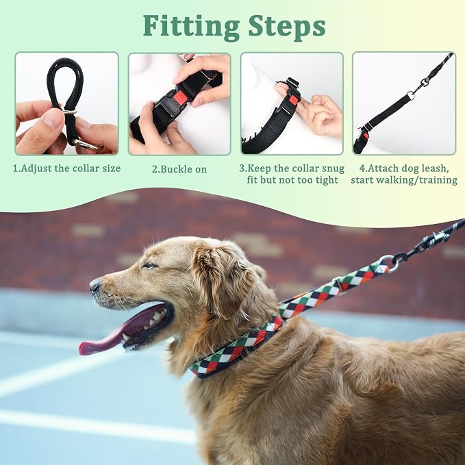 Mayerzon No Pull Dog Prong Collar Martingale, Personalized Pinch Collar | Anti Pull Collar with Buckle for Large Medium Small Dogs, Safe for Walking Training, Festivals(Pop Art, L)