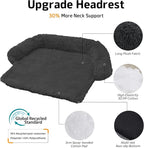 Calming Dog Bed Fluffy Plush Dog Mat for Furniture Protector with Removable Washable Cover for Large Medium Small Dogs and Cats (Large(45x37x6), Dark Grey)