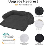 Calming Dog Bed Fluffy Plush Dog Mat for Furniture Protector with Removable Washable Cover for Large Medium Small Dogs and Cats (Extra Large(53x39.3x6), Dark Grey)