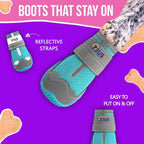 Dog Boots – Breathable Paw Protectors, Anti-Slip Sole (4 Pack, Size 3, Blue), for Small Dogs | Hiking, Hot Pavement & Winter Snow | Adjustable Straps with Reflective Safety Design