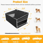 PETICON XL Large Dog Car Seat, Back Seat Extender for Pets with Hard Bottom | Waterproof Pet Carseat for Large/Medium Dog, Mesh Windows, Large Pocket, One-Piece Base Plate, Dog Hammock for Cars/SUV/Truck