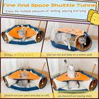 LEFTSTARER 2-in-1 Collapsible Cat Tunnel for Indoor Bed and Hideout - Pet Dog Rabbit Bunny Ferret Tunnel Tubes Toys with Removable Washable Mat, Tower Wheel Stuff