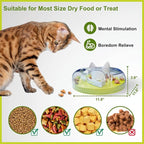 Interactive Cat Treat Puzzle Enrichment Toys, Neon Green | Cat Puzzle Feeder, Slow Feeder, Food Maze, Mental Stimulation Foraging Toys, for Indoor Cats and Kittens