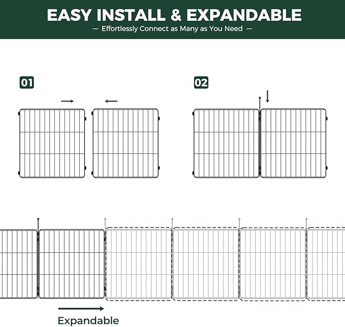 FXW MiniPaws Dog Playpen, Indoor, Yard & RV Camping, 20" H, 16 Panels | Portable, Expandable Layout, Tool-Free Setup, For Puppies & Small Dogs