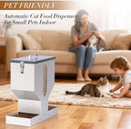 Automatic Cat Feeder 2 Cats Gravity Dual Cat Food Dispenser | Auto Dry Food Dispenser with Strong Anti-Jam System Galvanized Steel Pet Food Station Indoor & Outdoor Double Bowls