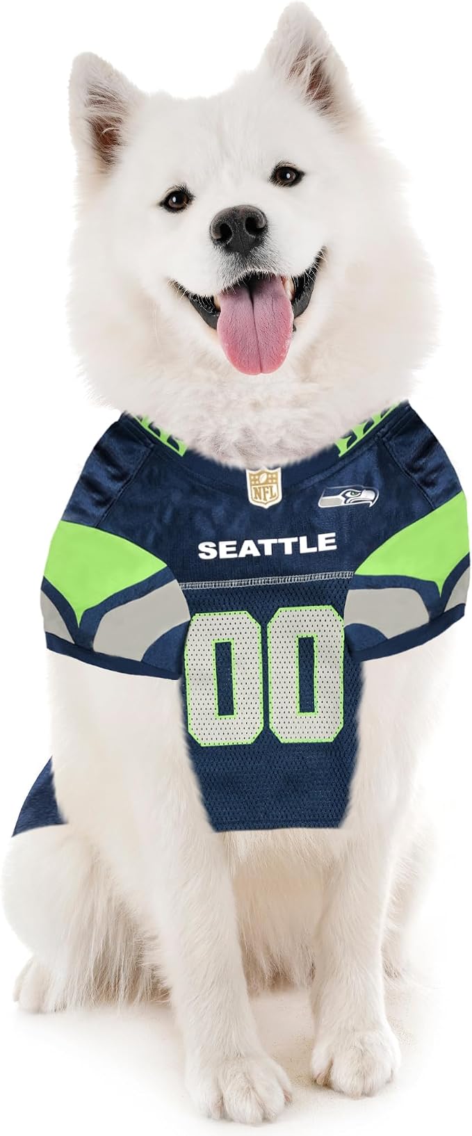 Pets First NFL Seattle Seahawks Dog Jersey, Size Large, Football Shirt Costume for Pet, Dog Sports T-Shirt, NFL Team Clothing for Cats, Licensed Pet Apparel Available in 7 Sizes and 32 Teams