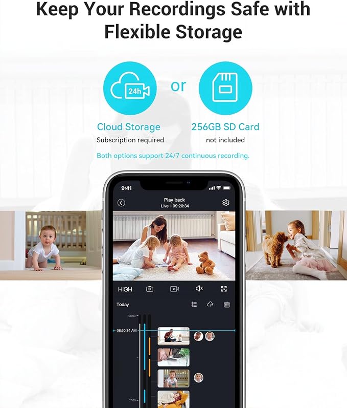 blurams 5G Cameras for Home Security, 360° PTZ Pet/Dog Indoor Camera, 2Pack | 2K, Dual-Band WiFi6, Free Human/Motion/Sound Detection, 2-Way Talk, Night Vision, Works with Alexa & Google Assistant