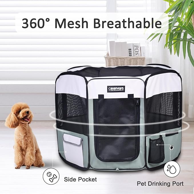JESPET Pet Dog Playpens 36", 45" & 61" Portable Soft Dog Exercise Pen Kennel with Carry Bag for Puppy Cats Kittens Rabbits, Indoor/Outdoor Use