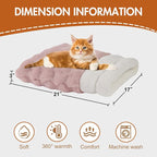 4 in 1 Self Warming Burrow Cat Bed, Pet Hideway Sleeping Cuddle Cave (Pink)
