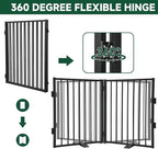 Snagle Paw Metal Freestanding Dog Gate,40” W x 36” H Dog Fence with Support Feet for Doorways, Stairs and Hallways, Portable Pet Gate for Indoor Use (2 Panel, Black)