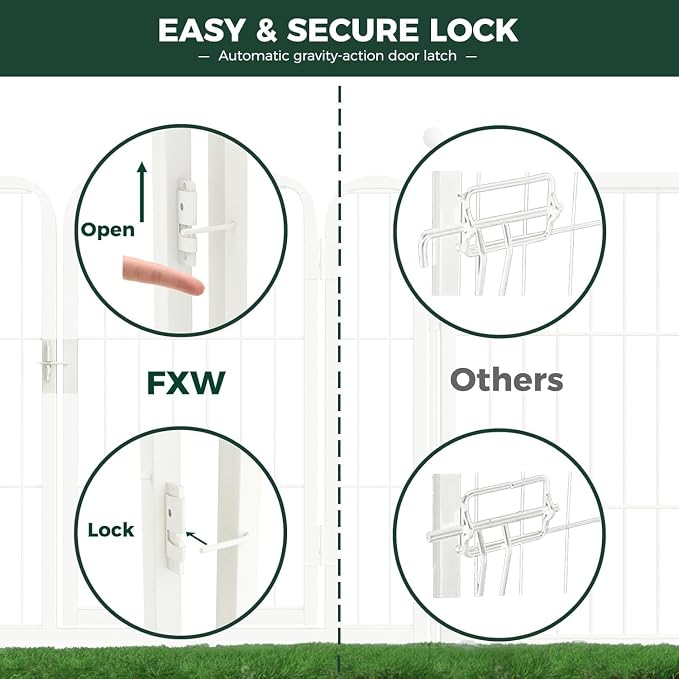 FXW Rollick Dog Playpen, Indoor, Yard & RV Camping, 45" H, 16 Panels | Easy setup, Heavy-duty, DIY layouts, for Large Dogs, Patented