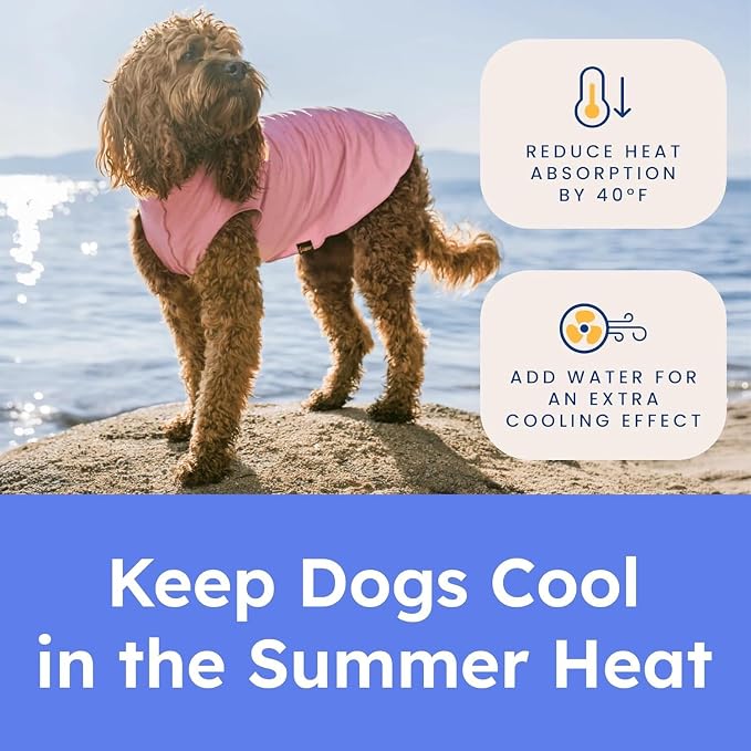Goldpaw Dog Sun Shirt with UV Protection - Lightweight, Cooling Sun Protection Clothing for Dogs - Reduce Heat Absorption - Pet Clothes Made in the USA - Machine Washable - Size 16 - Baja Beach