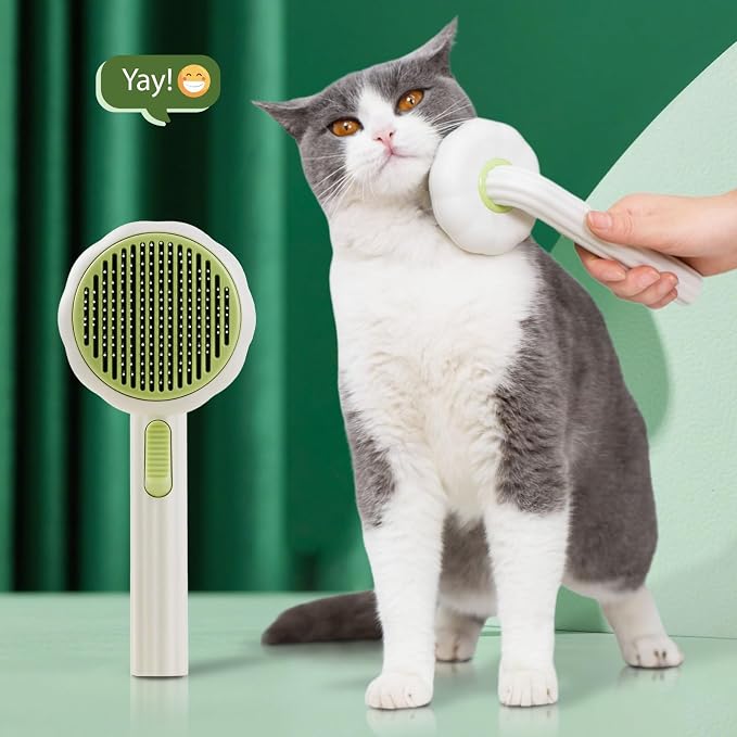 Cat Brush Dog Brush with Release Button for Shedding, Self Cleaning Cat Comb Hair Brush for Indoor Cats, Dog Deshedding Brush Grooming Kit, Pet Supplies Hair Remover Tool