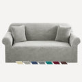 YEMYHOM Couch Cover Latest Jacquard Design High Stretch Sofa Covers for 2 Cushion Couch, Pet Dog Cat Proof Loveseat Slipcover Non Slip Elastic Furniture Protector (Medium, Begonia Leaf Light Grey)