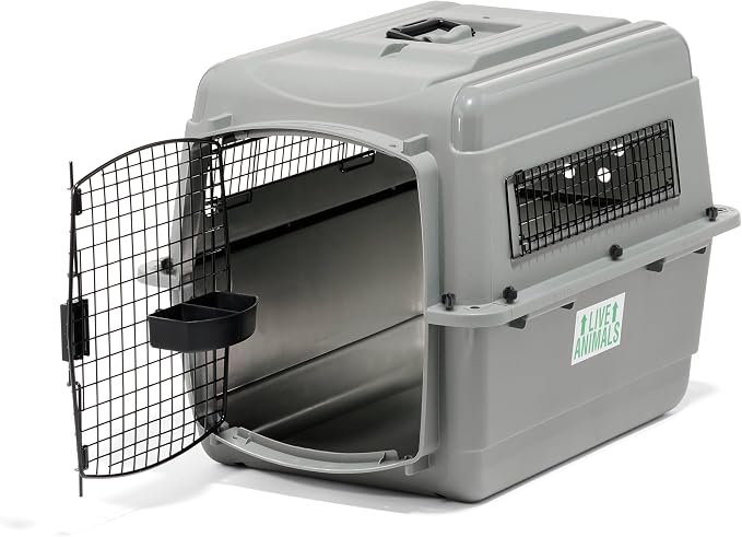 Petmate Sky Kennel - For Air and Travel, Airline Compliant Dog Crate for Pets up 15-30 lbs, Heavy Duty Dog Kennel, Made in the USA- 28 Inches