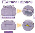 Dog Carrier Purse, Pet Bag, Waterproof Premium Leather Pet Travel Portable Bags for Cat and Small Dog Home & Outdoor Small Purple