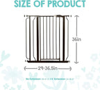 Regalo Safety 36" Extra Tall Baby Gate, Bottom of Stairs & Doorways
