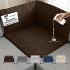 Sofa Shield 100% Waterproof Couch Cover with Patented Straps, Slip and Stain Resistant, Machine Washable Sofa Slipcover for Dogs Cats Pets Kids, 30x30 inch Seat, Sectional Corner, Brown
