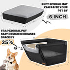 BONTHEE Elevated Dog Car Booster Seat for Dogs & Cats up to 35LB, 6-Inch Memory Foam Pet Booster Seat, Side Breathable Mesh,Portable Travel-Safe Bed for Cars,Elevated Car Seat for Small Medium Dogs