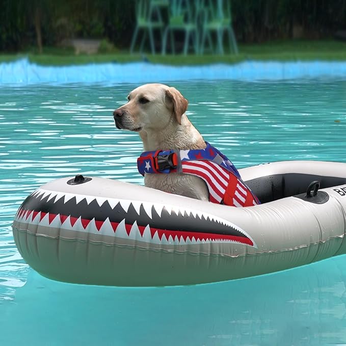 Kuoser Reflective Dog Life Jacket, Dog Life Vest for Swimming Boating | Adjustable Pet Lifejackets, High Flotation Doggie Swimsuit with Rescue Handle for Small Medium Large Dogs