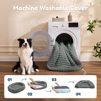 ChiXnuggle Orthopedic Dog Bed, Washable Cover, Faux Fur Bolster Pet Couch | waterproof,egg crate foam,non-slip bottom,for small medium dogs,grey,30*24*7,dog sofa,puppy bed