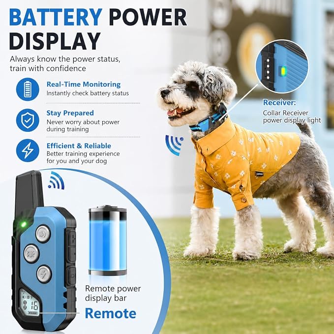 Shock Collar for Dogs, Dog Training Collar with Remote Control for 2 Dogs, 3 Training Modes with Beep, Vibration and Satic, Waterproof, Rechargeable for Large Medium