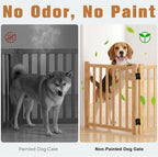YOCAN Non-Painted Wooden Freestanding Dog Gates for The House,Doorways, Stairs,Wood Dog Fences Indoor Pet Gate,Step Over Fence-4 Panel H:23”