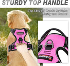 BARKBAY No Pull Dog Harness Front Clip Heavy Duty Reflective Easy Control Handle for Large Dog Walking(Pink,S)