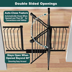 Baby Gate for Stairs 29.53"-53.1" Extra Wide, Pressure Mounted Dog Gate Indoor, Walk Thru Pet Gate for Dog Child,Pet Gates for The House Doorway Black