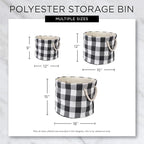Bone Dry Pet Storage Collection Striped Paw Patch Bin, Black, Small Round