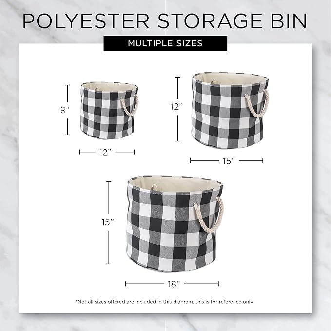 Bone Dry 5743 Pet Storage Collection Striped Paw Patch Bin, Medium Round, Black
