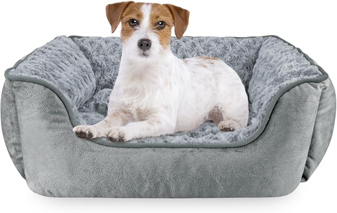 JOEJOY Rectangle Dog Bed for Large Medium Small Dogs - Washable Orthopedic Sofa Bed, Soft Breathable Puppy & Pet Cuddler, Durable Calming Dog Bed with Anti-Slip Bottom, Multiple Sizes, Grey