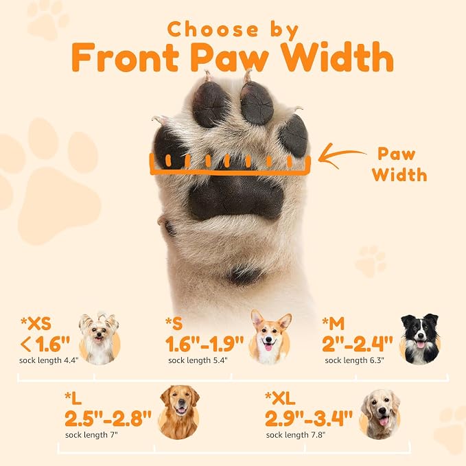 Non Slip Dog Socks with Grippers Prevent from Licking Paws for Senior Dogs | Anti-Slip on Hardwood Floors, Hot Pavement Protection, Stay in Place, Comfortable Fit for Old Dogs, Machine Washable, 2 Pairs