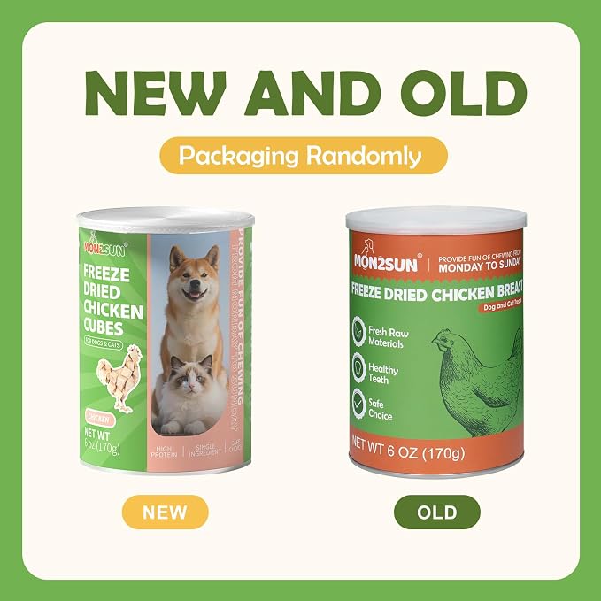 Freeze-Dried Chicken Treats for Dogs and Cats, 6 oz | Single Ingredient, High Protein Recipe, Grain-Free Snack, Food Topper Use, Training Treats
