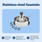 PetSafe Drinkwell Stainless Multi-Pet Fountain, red, 8 lb (PWW00-13705) | Customizable 1-5 Water Streams, Rust/Scratch-Resistant Stainless Steel, Carbon and Foam Filters Included