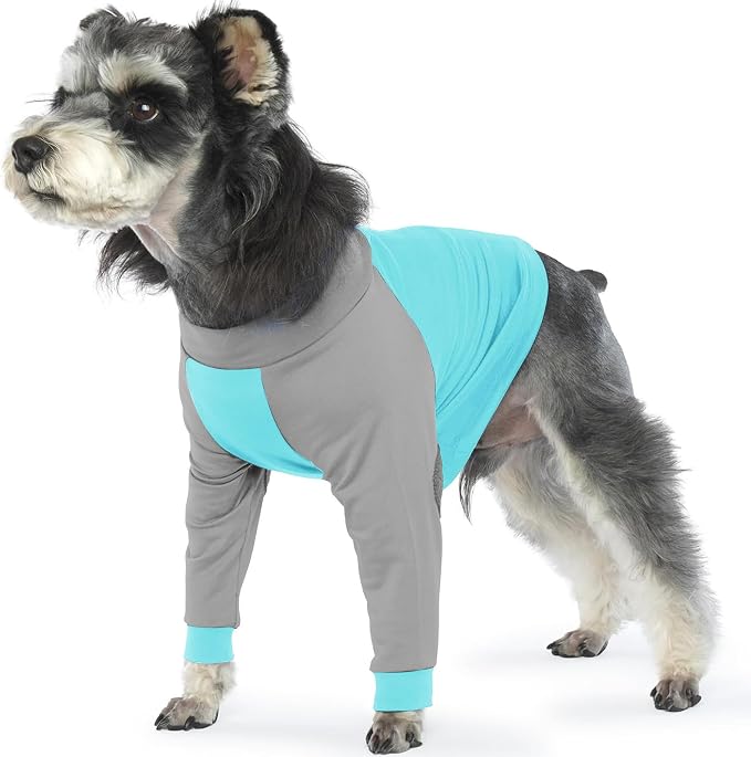 Lelepet Dog Recovery Sleeve for Wounds Front Legs, Stop Licking Dog Shirt | Elbow Protector for Leg Injuries Shoulder Wounds After Surgery Male Female,Zippered Long-Sleeved Shirt Cone Alternative S-3XL