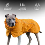 Spark Paws Dog Raincoat, Waterproof Windproof Rain Jacket, for Small Medium Large Extra Large Dogs, Reflective Breathable Full-Body Coverage Dry Suit - Mustard Yellow - XL