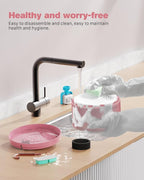 Pink Cat Water Fountain: with 6 Carbon Filters + 3 Sponge Filters | 108oz/3.2L Pet Water Fountain Indoor Faucet Cat Fountain for Cats and Dogs