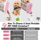 Dog Cat Food Storage Container with Cup (Pink, 5L) | Pet Food Pourable Container Airtight with Large Spout, BPA-Free Plastic Food Dispenser for Pet Food, Bird Seed, Rice, Flour
