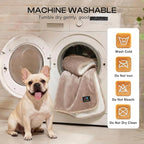 Luciphia Waterproof Pet Blanket, Washable Reversible Sherpa Fleece Throw | Liquid-proof furniture protector for bed and couch, soft reversible sherpa fleece for dogs, cats khaki, XS
